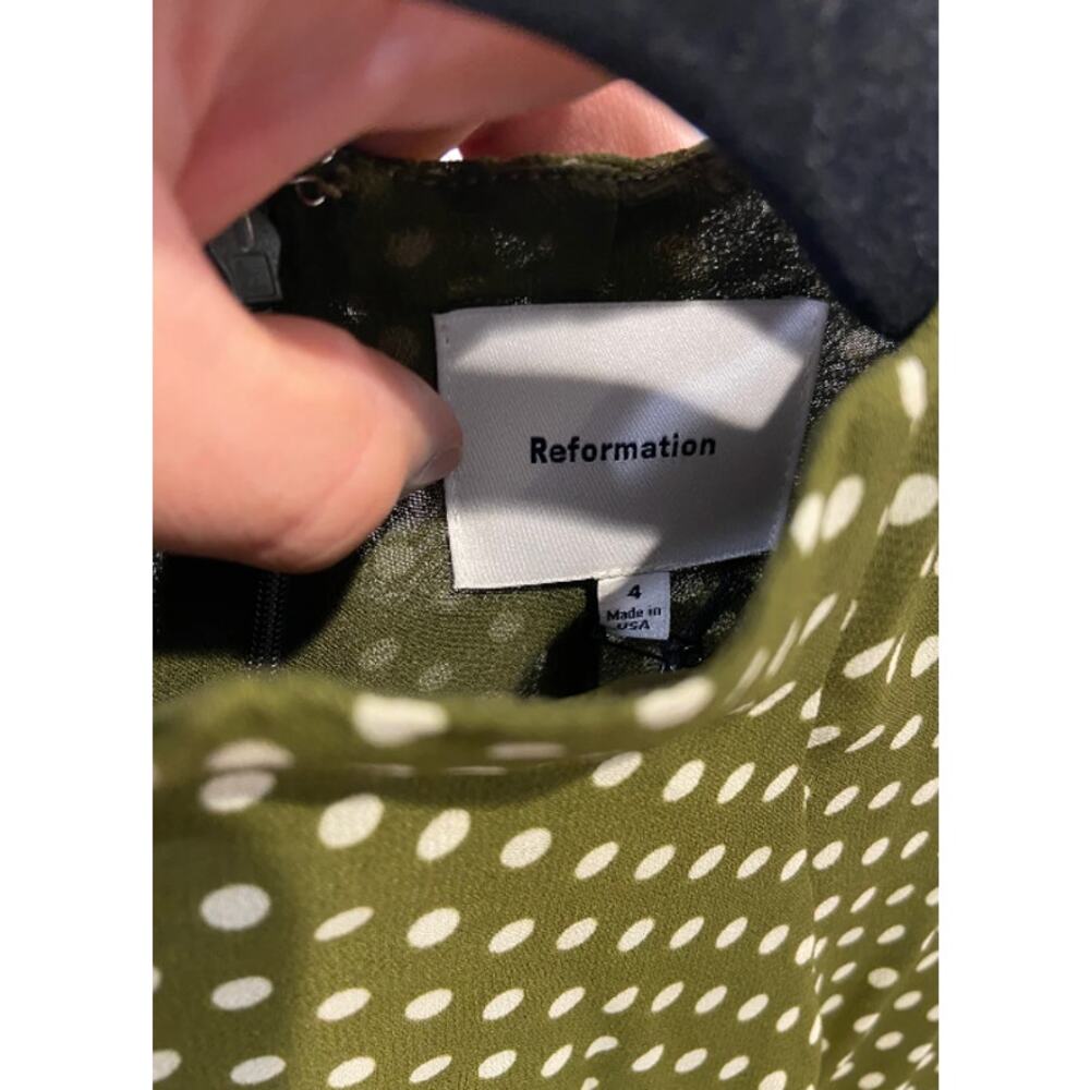 Reformation Maven Mock-Neck Chiffon Midi Dress size 4 - Picture 3 of 7